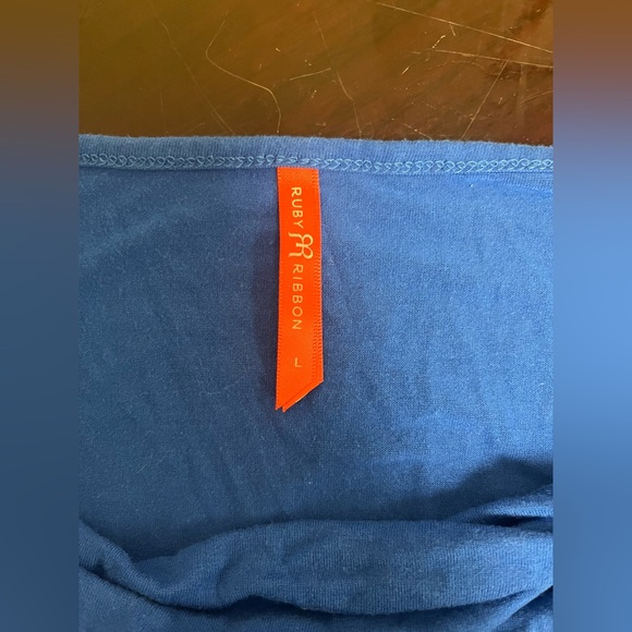 Ruby Ribbon L Long Sleeve Royal Blue Knit Top Slimming - Picture 5 of 9